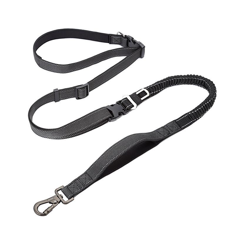 Haustierprodukte Reflektierende Nachtlauf-Hundeleine Multifunktionale Hüftleine Crossbody-Gehhundeleine Autosicherungsseil