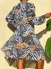 2025 Retro Long Sleeve One-Piece Bikini Cover-up for Women