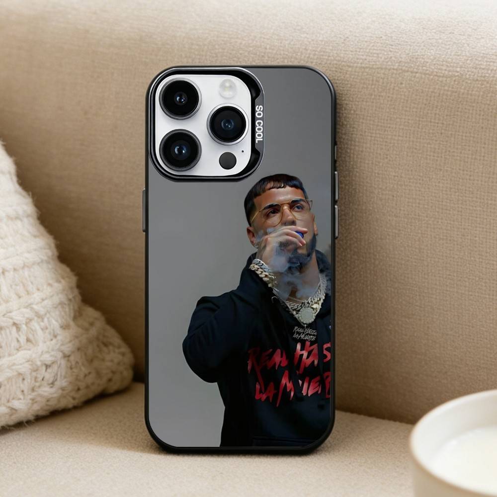 

Rapper A-Anuel AA Phone Case For iPhone17, 16,15,14,13,12 Pro Max Black Candy Matte Shockproof Cover iPhone12