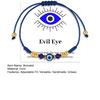 Evil Eye String Bracelet Adjustable Braided Rope Bracelet Good Luck Amulet Bracelet with Card Gift for Women Men Family Friends