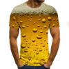 Herren T-Shirt Lustiger Bier Grafikdruck Herren und Damen Tees Top Sommer Straße Kurzarm Lässig Outdoor Herrenbekleidung