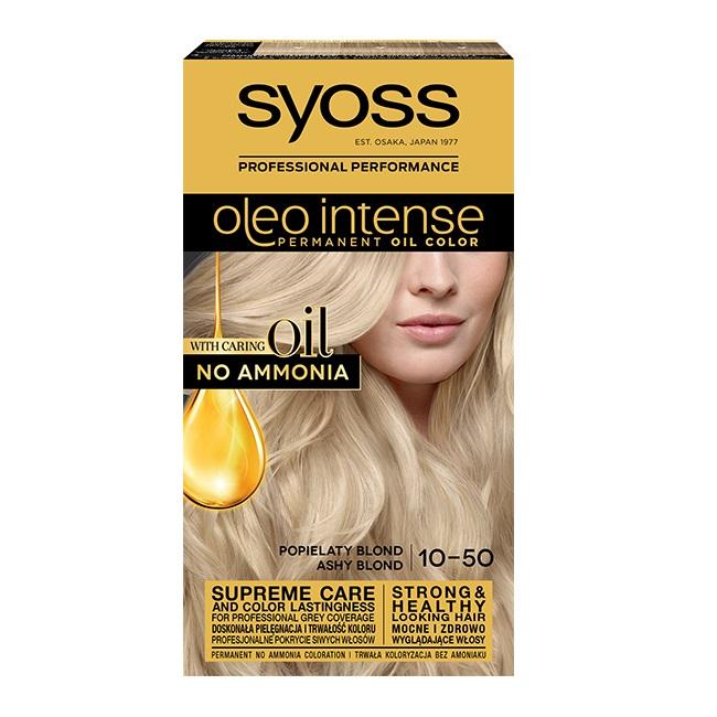 Syoss Oleo Intense Ash Blonde 10-50 Coloration permanente pour cheveux, 150 ml