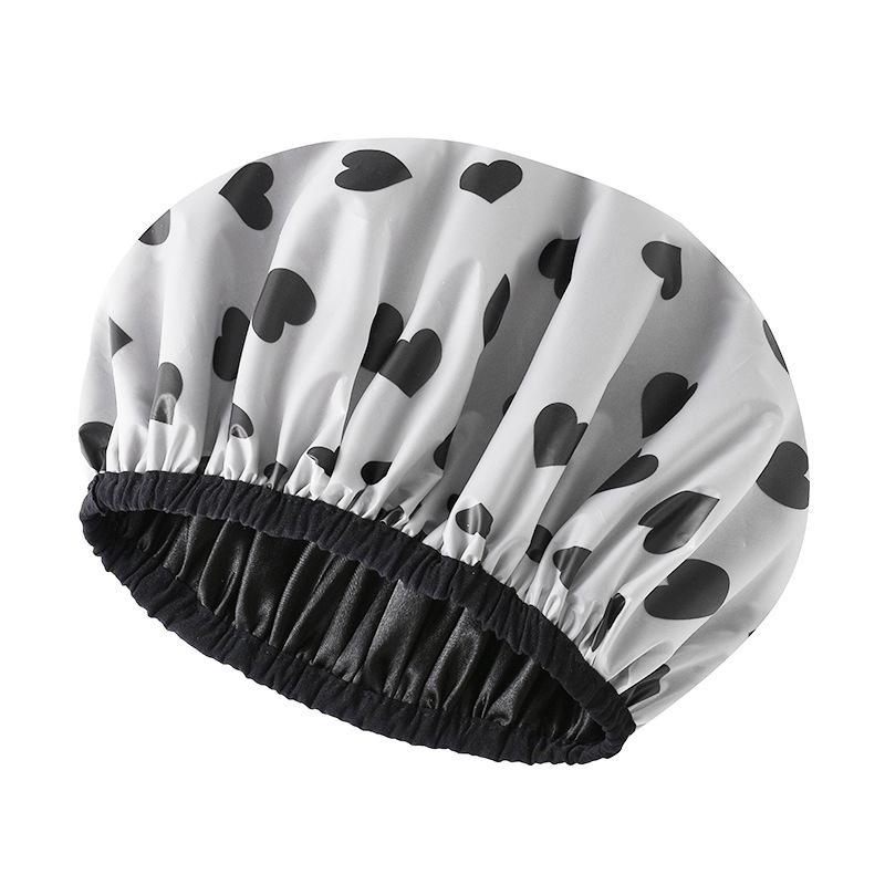 Cuffia da doccia impermeabile per bagno Cuffia per capelli elastica per cappello da bagno addensata per donna Bellezza Parrucchiere Dot Prodotti Accessori per il bagno