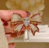 Elegant Bowknot Brooch with Shiny Rhinestones, Wreath Angel Wings Pin Jewelry Accessories - Great for Personal or Gift Use