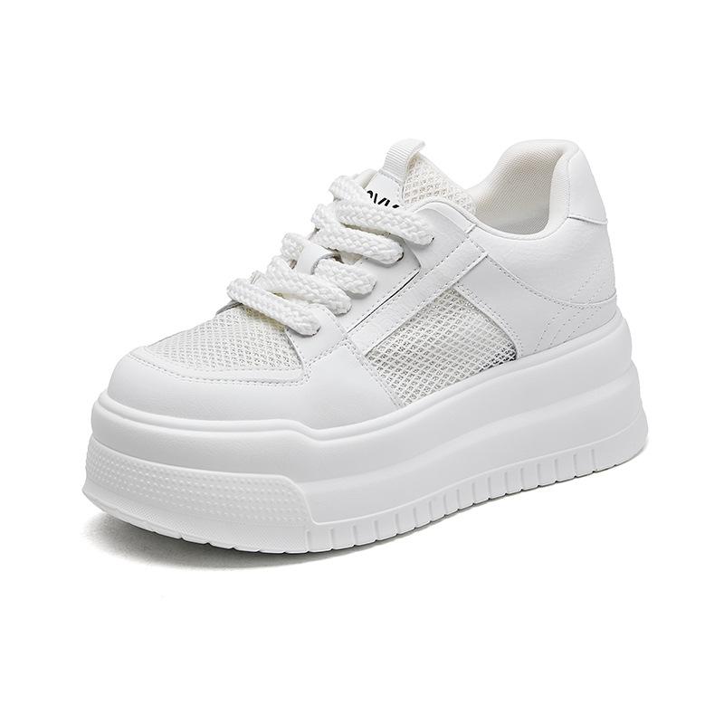 New versatile platform white shoes women s spring and summer height increase casual white shoes niche board shoes 34
