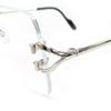 Excellent Cartier Glasses Square Two-Point Rimless Silver Mens Used
