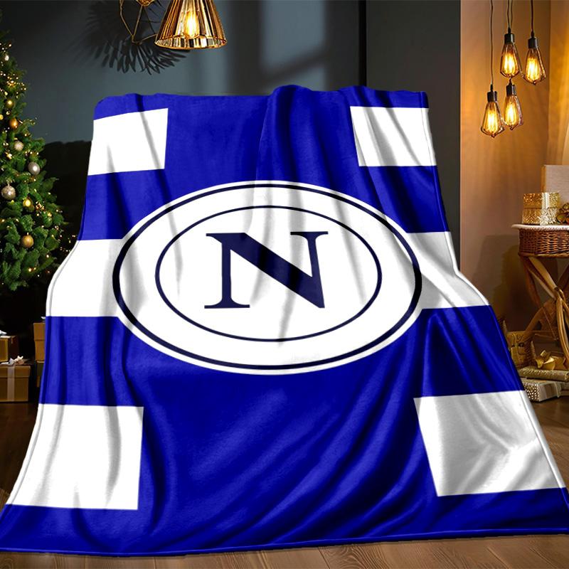 Coperta con Emblema del Napoli Calcio Coperta in Flanella da Esterno per Campeggio, Escursionismo, Feste in Giardino, Essenziali per Picnic, regalo per famiglia e amici