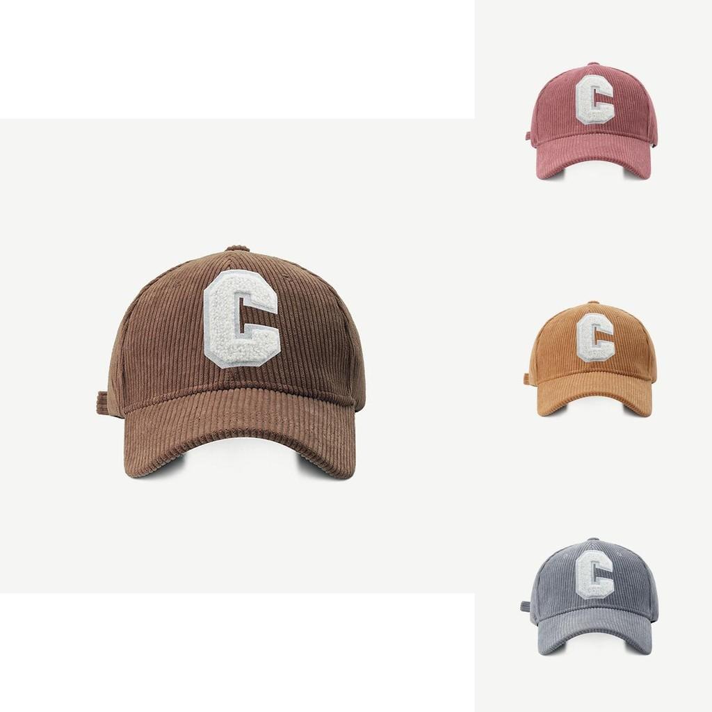 Fashionable Corduroy Baseball Cap For Women And Men Stylish Letter C Design