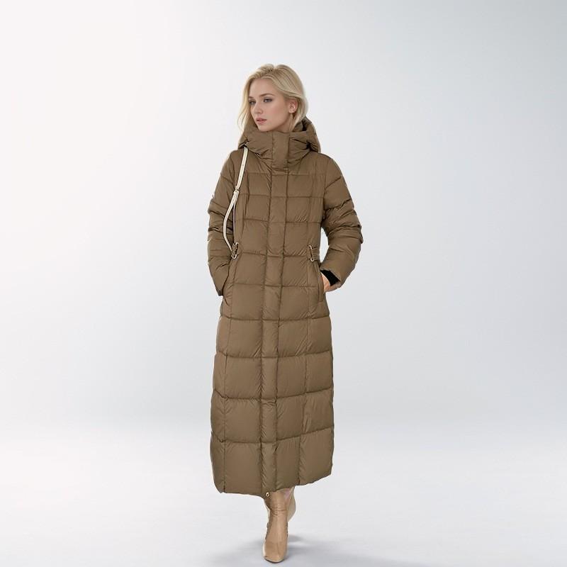 Womens Long Winter Cotton Coat Oversized Hooded Puffer Jacket Thick Warm Knee-Length Outerwear