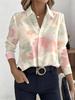 2026 New Women's Long-sleeved Shirt, Fresh and Elegant Flower-printed Slim-fitting Top