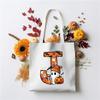 Halloween 26 Letter Cartoon Print Peripheral Student Tote Bag Large Capacity Canvas Bag