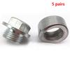 Universal 5 Pairs O2 Oxygen Sensor Pre-Curved Notched Weld Bung Nut M18 X 1.5mm + Zinc Plated Plug