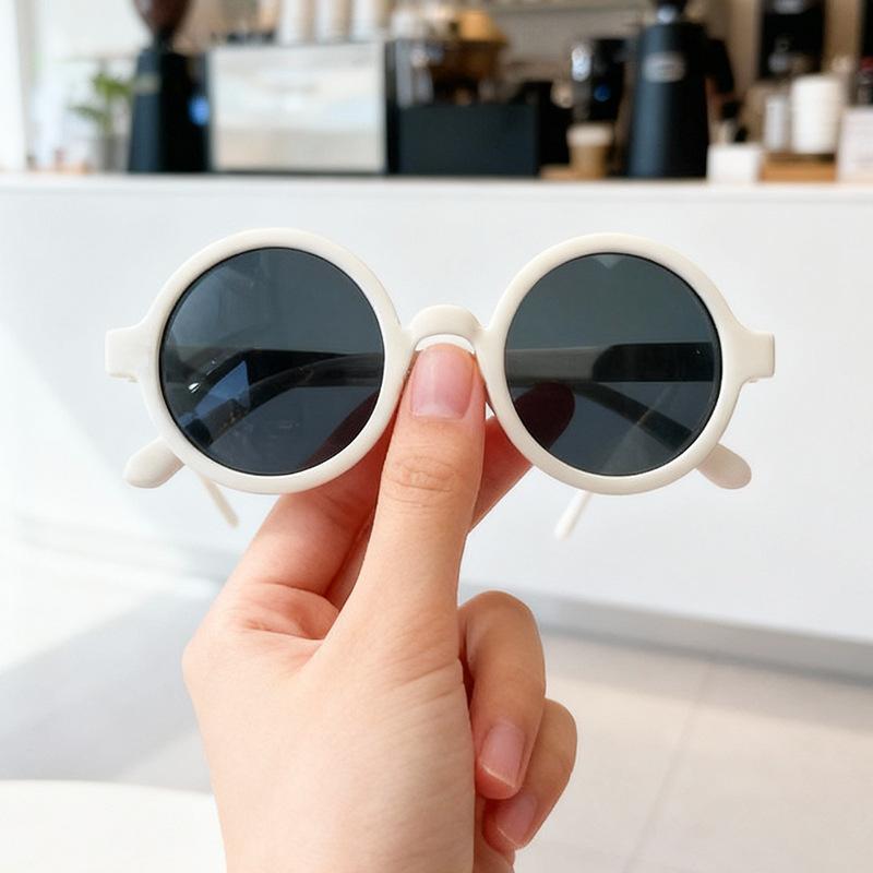 Round Frame Children S Sunglasses Trend Boys And Girls Fashion Sunglasses Party Glasses белый
