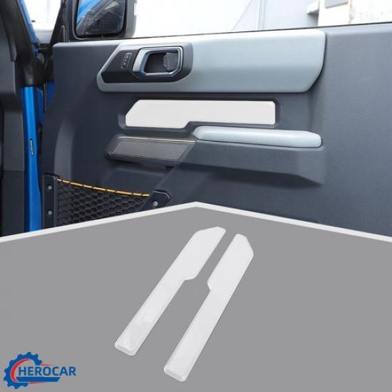 Car Side Door Panel Cover Trim Guard Decoration For Ford Bronco +White ABS
