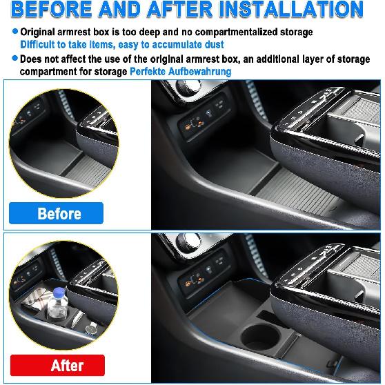 SHAOHAO for 2025 2026 Hyundai Tucson Lower Organizer for 2025 2026 Hyundai Tucson Accessories (Limited/Hybrid) Under Console Organizer Space Expand