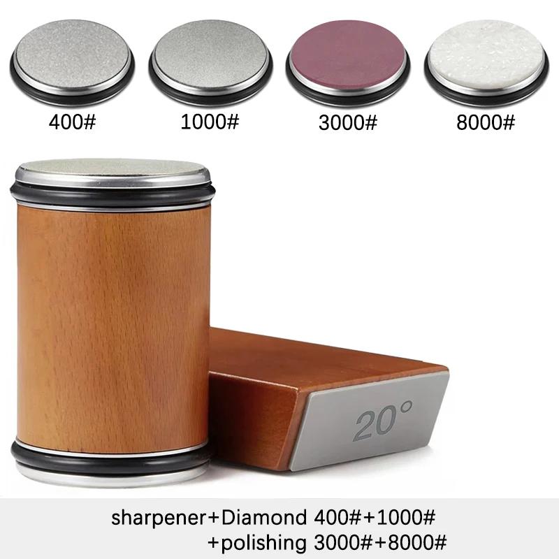 Válcová bruska na nože Magnetický držák na nože Diamantová brusná sada s úhlem 15 a 20 stupňů Váleček Kuchyňský doplněk
