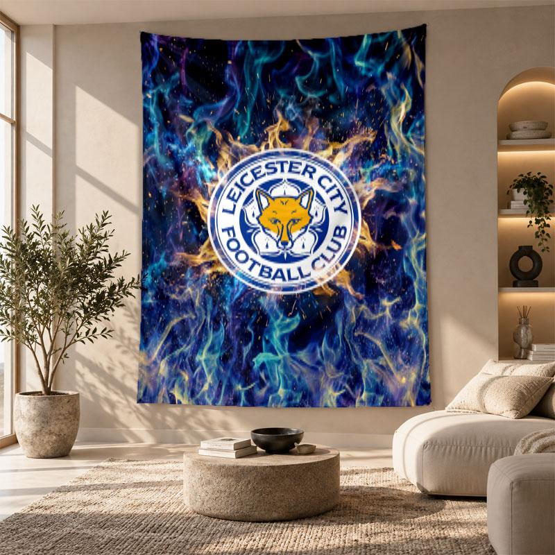 Decorative Tapestry,Leicester City Football Printed Wall Art, Lightweight Wall Hanging For Bedroom Background