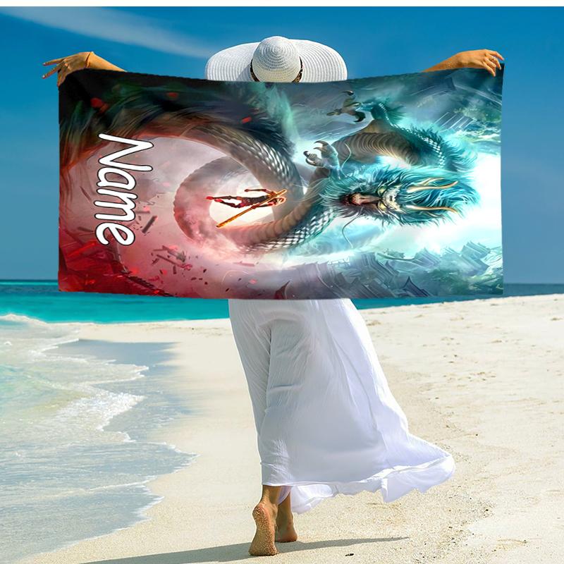 Personalized customized proof beach towel with Black Myth Wukong Game  pattern - soft, absorbent, quick-drying, perfect swimming, camping&bathing