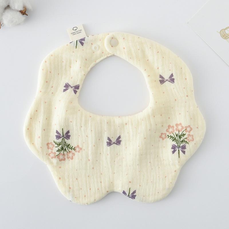 360-Degree Pure Cotton Petal Baby Drool Bib