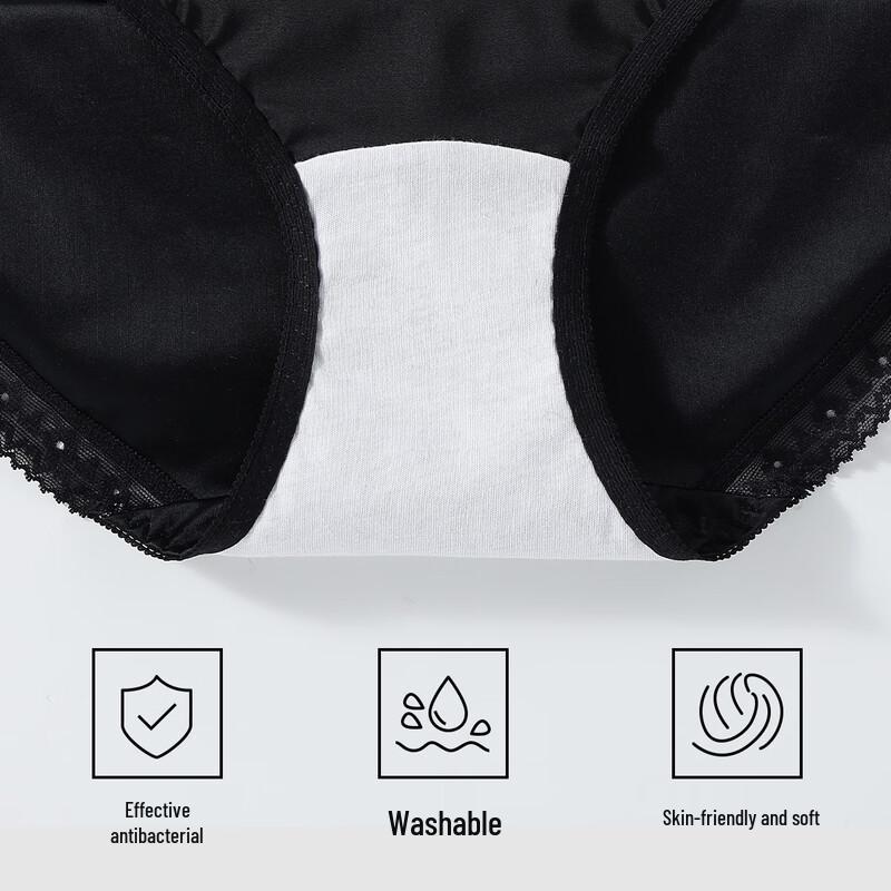 YOUKESHU Women's 10A Antibacterial Lace Cotton Briefs (3-Pack)