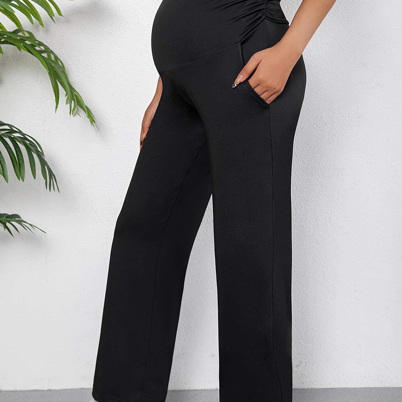 

High-Waist Maternity Leggings with Wide Support L чёрный