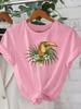 Printed Tshirt Womens Casual Vacation Short Sleeved Round Neck Spring and Summer New Clothing Out of The Street Versatile
