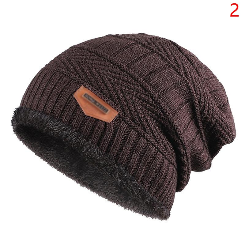 Neuer Strickfleece-Schal Wintermütze Weiche Herren- und Damen-Beanie Warme Mütze Verdickung Plus Samt Lockere Wintermütze mit Schal