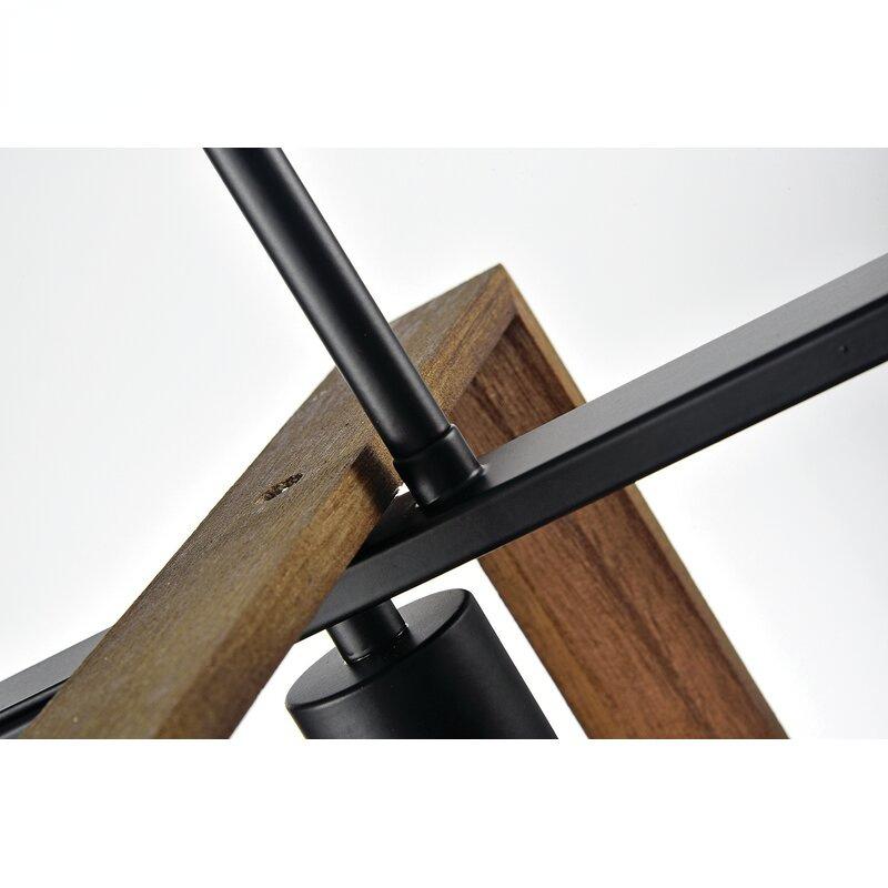 Creative Dining Table Light Industrial Style Retro Island Table Light Solid Wood Iron Art Bar Table Light for Restaurant Pendant Light