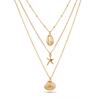 Bohemian Summer Starfish Shell Pearl Pendant Necklace for Women Trendy Gold Color Layered Chain Choker Beach Party Jewelry Gifts