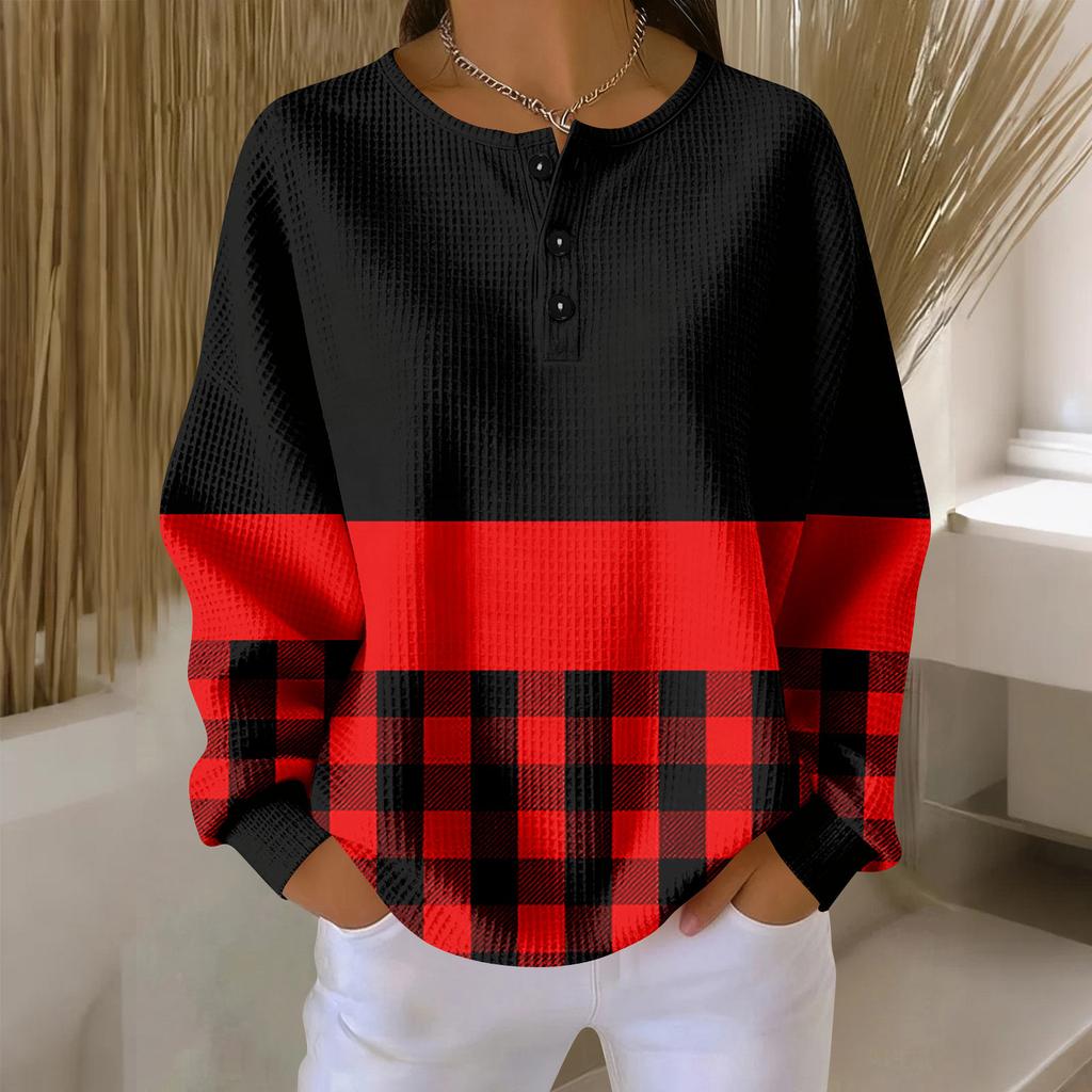 Women's Casual Shirts Long Sleeve Tops Button Up V Neck Loose Knit Fall Favorites For Women