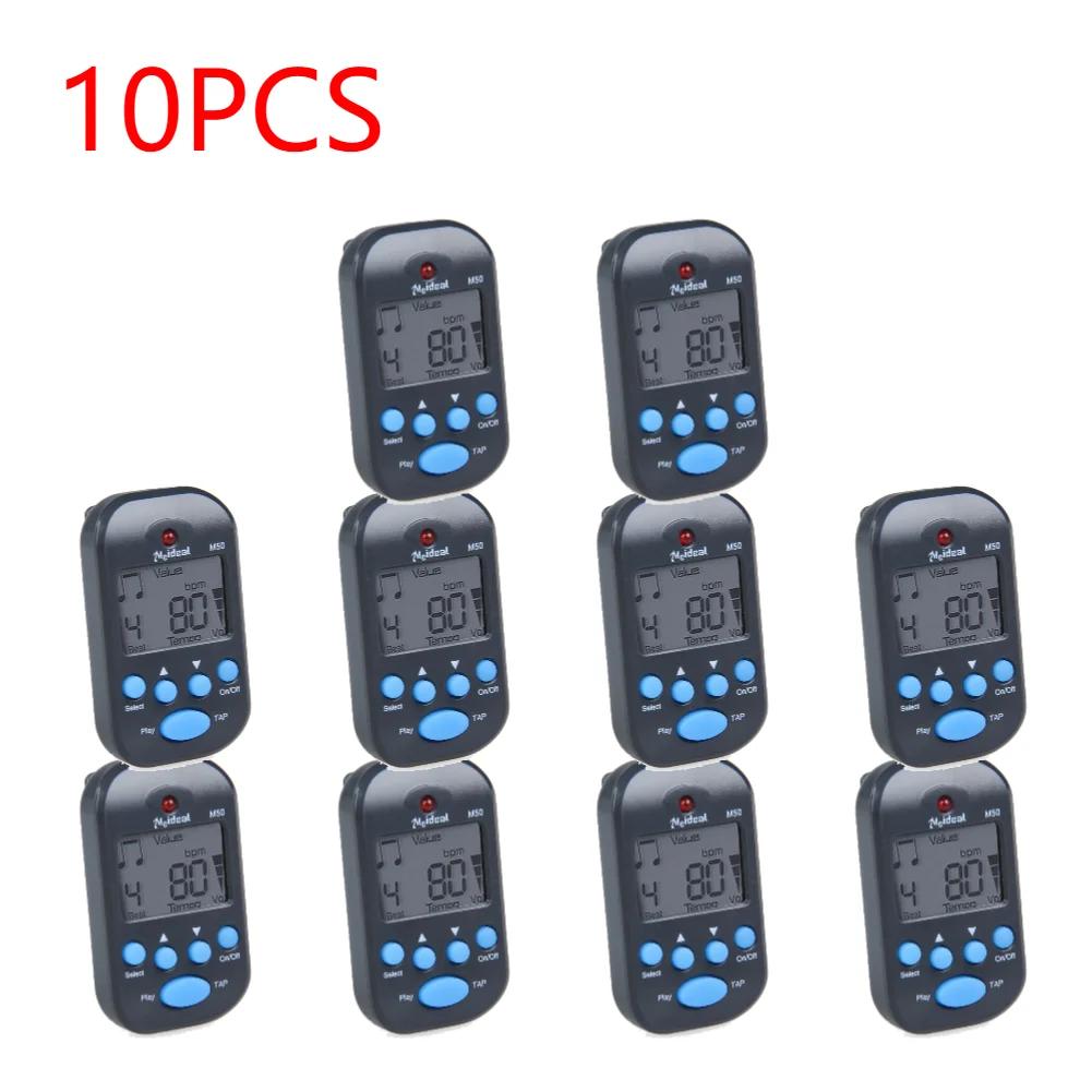 10-1PCS M50 Mini Musical Metronome LCD Clip-on Dual-channel Digital Tuner Metronome Guitar Piano Metronomo Practical Accessories