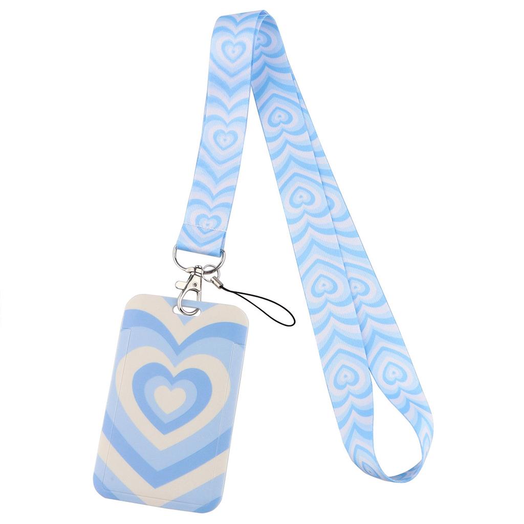 Buntes herzförmiges Lanyard mit Ausweishalter | Strapazierfähiges, bequemes Band für Damen, Mädchen, Schüler, Lehrer, Krankenschwestern, Ärzte, Büroangestellte