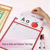 6 Pack Reusable Dry Erase Pockets Sleeves Colorful Dry Erase Pocket Sleeves for School Office Sheet Protector