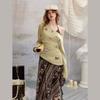 unifree Retro Mosaic Print Beaded T-Shirt Set
