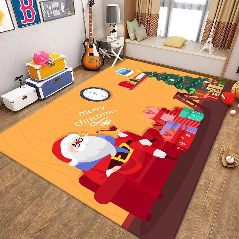 

Рождественский ковер со снеговиком для гостиной, домашнего декора, дивана, стола, больших ковров, прихожей, балкона, коврика, нескользящего, для двери 60*90CM