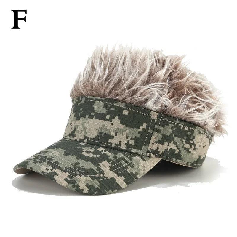 Men Wig Camouflage Cap Fashion Casual Golf Baseball Cap Adjustable Snapback Hats Hip Hop Hat