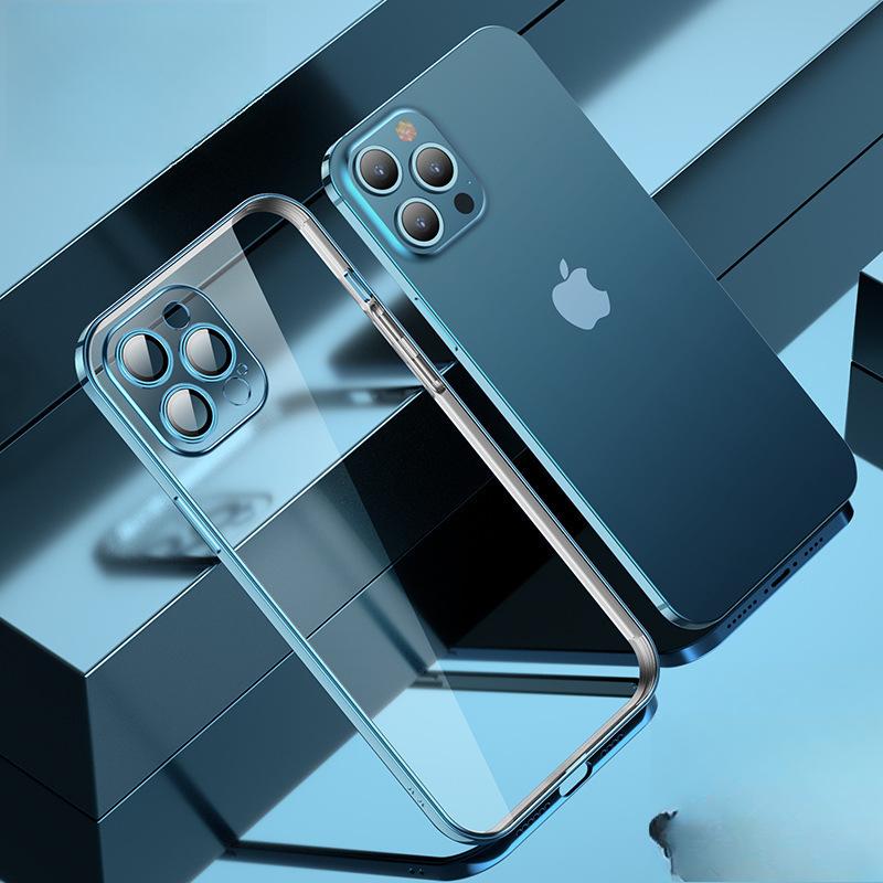 Suitable for Apple 16 Phone Cases, Electroplated with Lens Film, Iphone15Promax Transparent Case, 13/14 Full Package, Simple and Easy