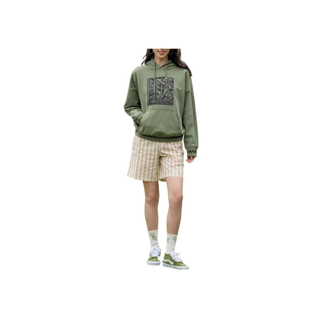 Vans American Vintage Hooded Pullover Printed Long Sleeve Sweatshirt Unisex sweatshirt Green VN000GQFAMB