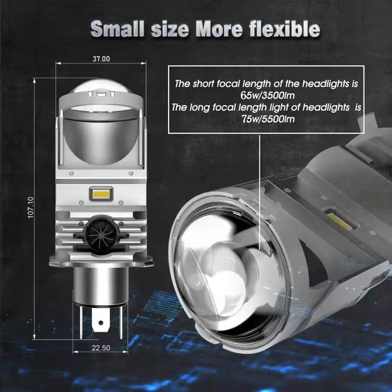 F40B H4 LED Linse Mini H4 Linsen für Scheinwerfer Bi-LED Projektorlinse Scheinwerferlampe Eisbirne Fern- und Abblendlicht für Auto Motorrad Nachrüstung