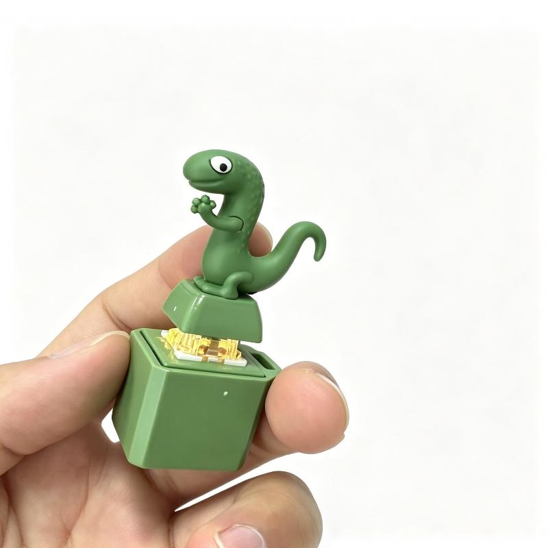 Cute Animal Button Fidget Toy Keychain Light Up Sound Making Stress Relief Toy for Women Handbag Pendant Small Gift