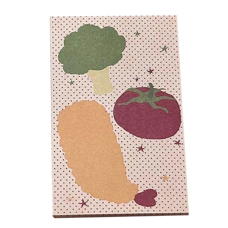 Cute Fruit Pattern Theme Design Reusable Stick Note Selves Adhesive Write Pad Removable for Journaling Office School