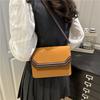 Korean Casual Crossbody Small Black Bag for Women Korean Versi Simple Shoulder Retro Hg Kg Style Small Square Bag