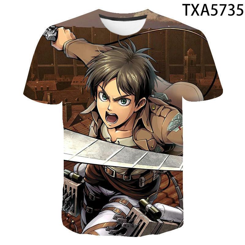 Attack On Titan Levi Ackerman 3D Print T-Shirt, High Quality Polyester Short Sleeve, Fashion Streetwear Casual Daily Wear