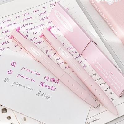 1pcs Triangular Multi-color Pen, Planwith Sign Series 3 Colors 0.5mm Point Gel Pen Multifunctional Liner Marker School