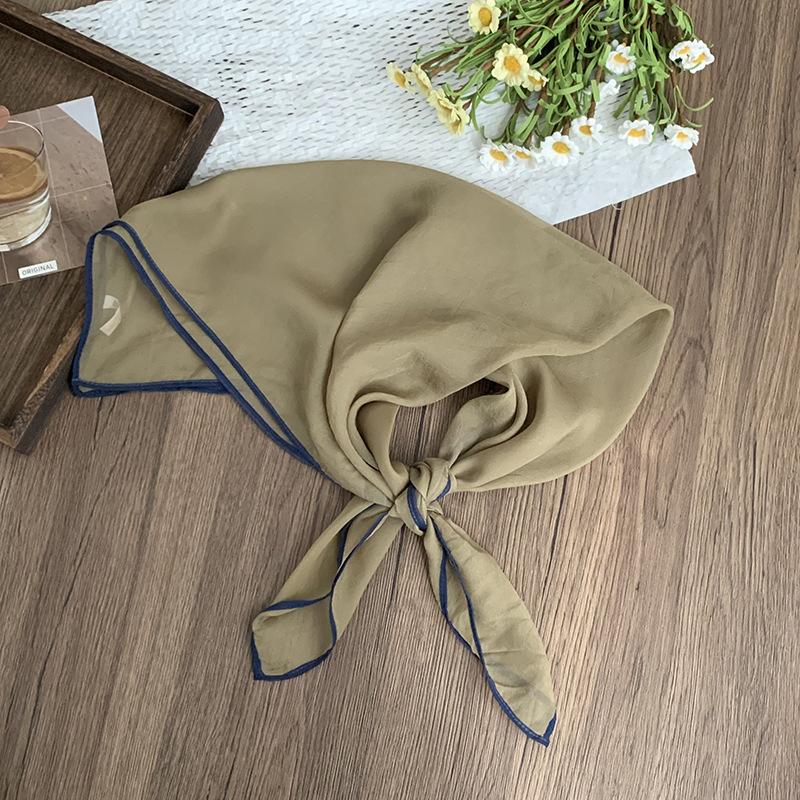 Silk scarf square scarf high-end summer solid color soft fashion scarf with shirt thin scarf scarf shawl