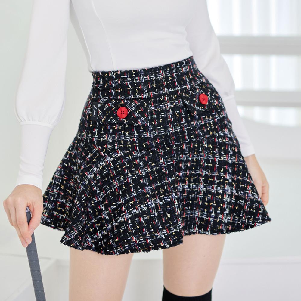 J.JANE Tweed Flower Skirt (Black)