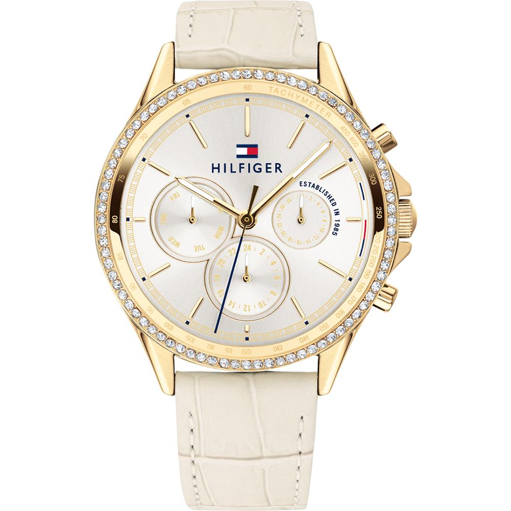 Tommy Hilfiger Ari Silver White Leather Strap Ladies Quartz Watch 1781982 серебряный
