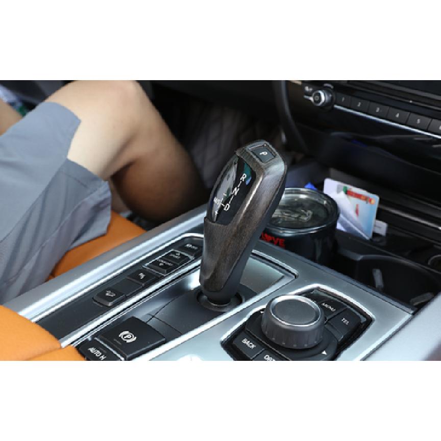 Fit For 2014-2018 BMW X5 X6 Wood Grain Inner Gear Shift Knob Decor Cover Trim