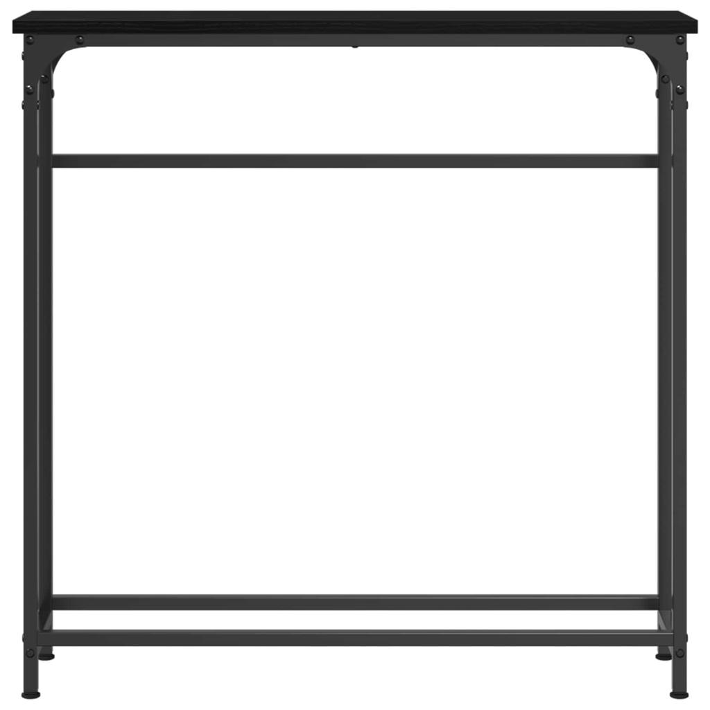 Console Table with Shelf Black Oak Effect 75 x 19.5 x 75 cm