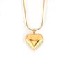 18K Gold-Plated Heart Pendant Titanium Clavicle Chain - European & American Retro Chic Style Jewelry